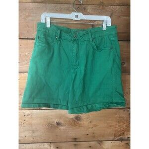 Judy Blue XL High Rise Tummy Control Shorts Kelly Green, Garment Dyed Denim